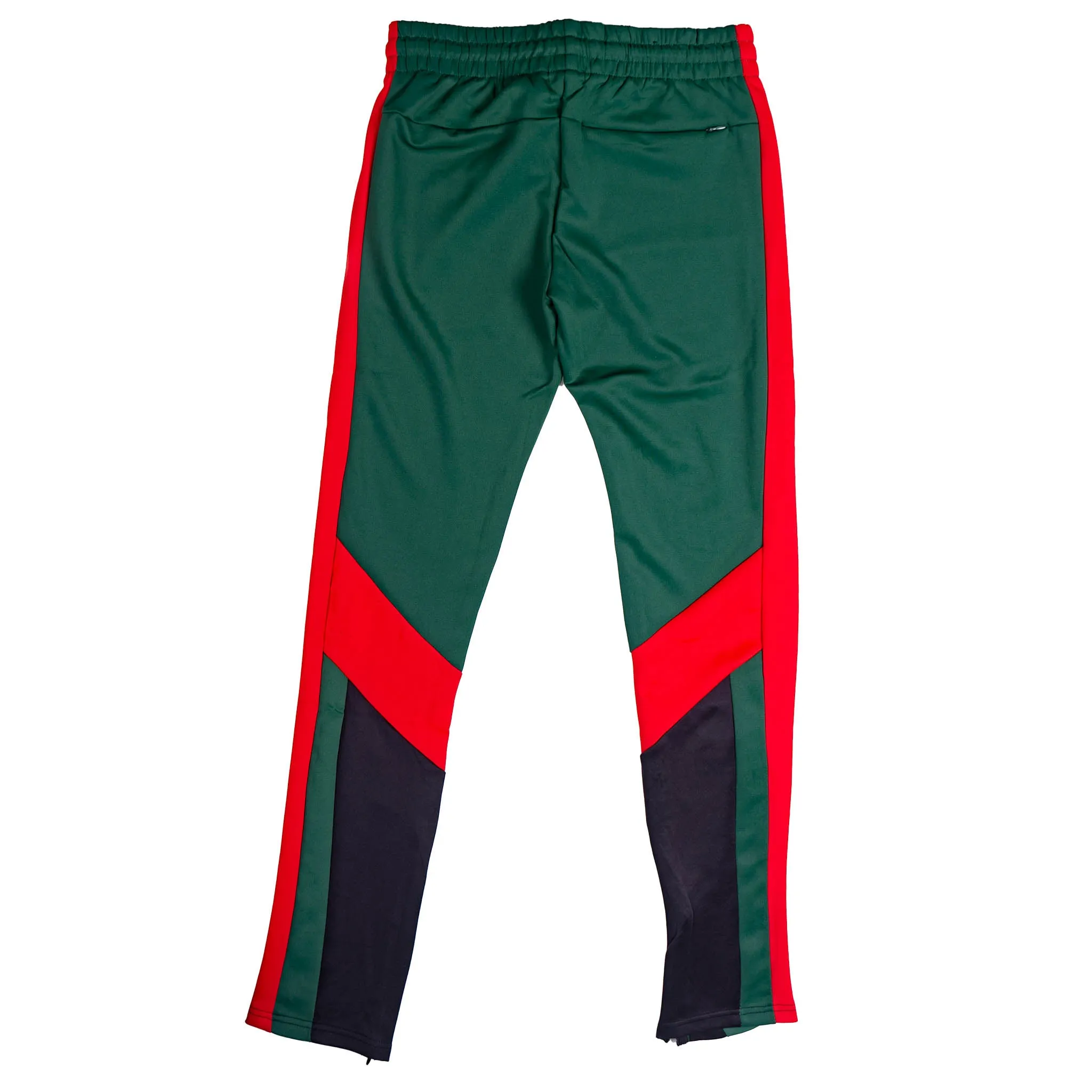 12 AM NATION COLOR BLOCK TRACK PANTS GREEN / RED / BLACK - 89213