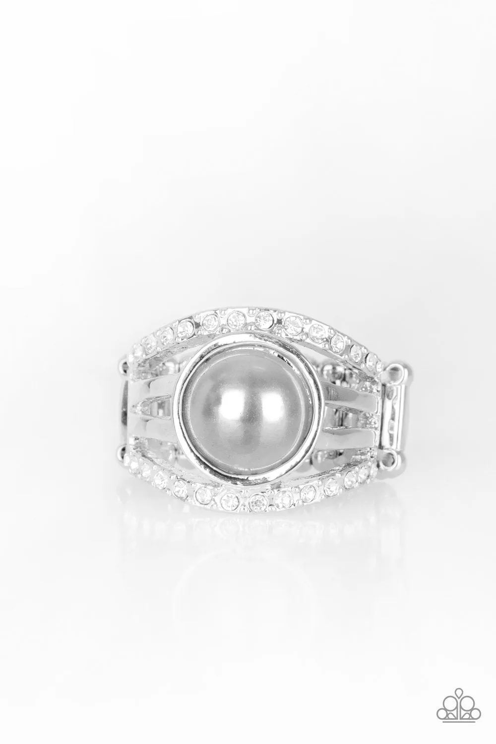 A Big Break Silver Pearl Ring - Paparazzi Accessories