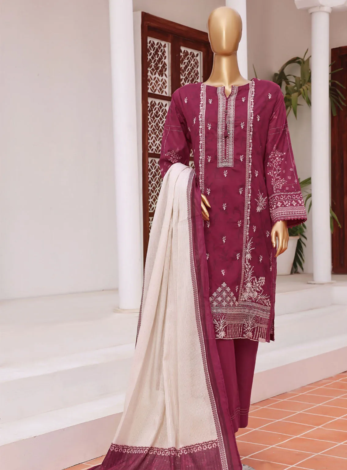 Aashkaar By HZ Textile Embroidered Lawn 3 Piece Stitched Suit - HZ24A D-402