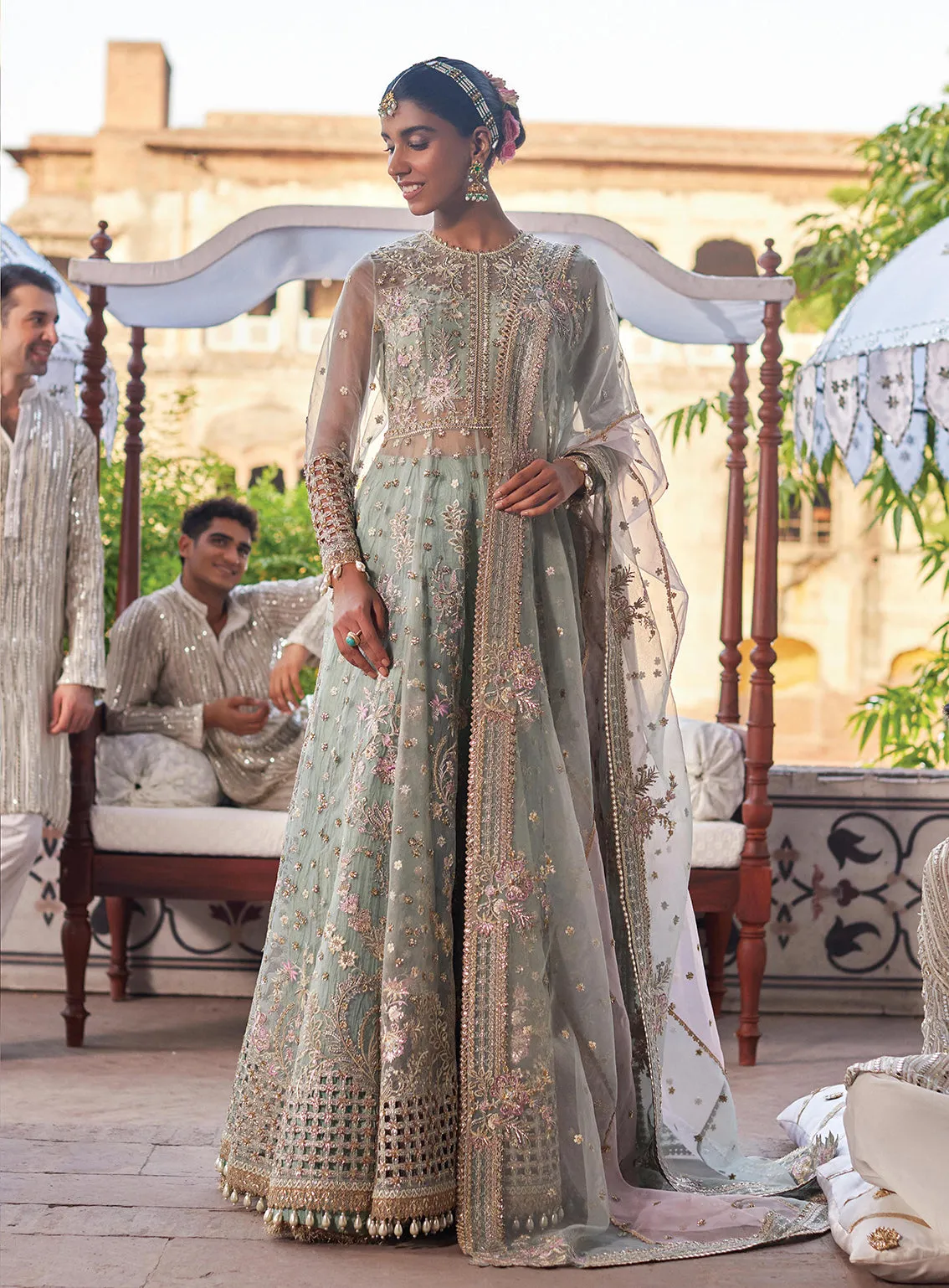 Afrozeh Embroidered Organza Unstitched 3 Piece Suit - 01