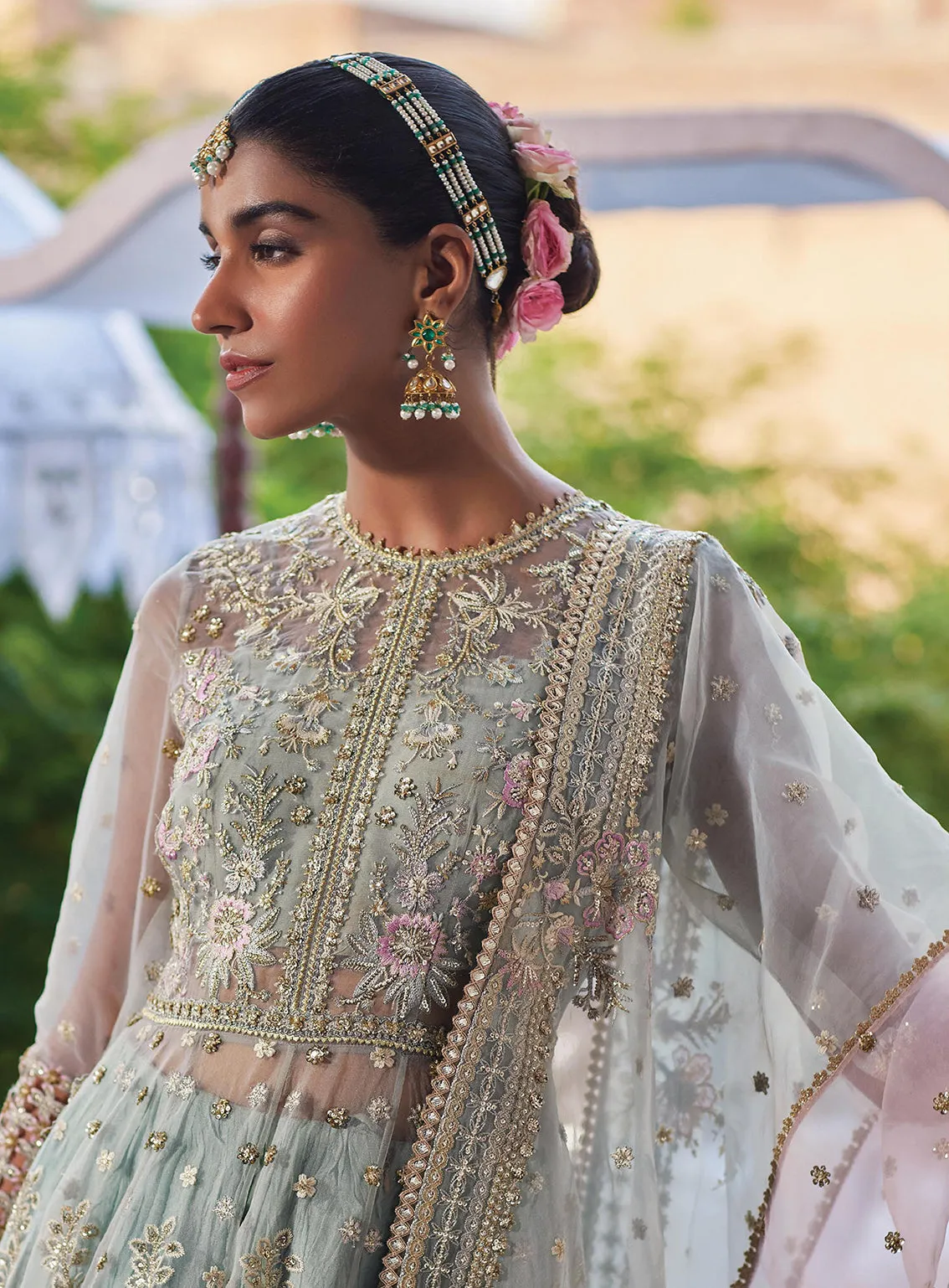 Afrozeh Embroidered Organza Unstitched 3 Piece Suit - 01