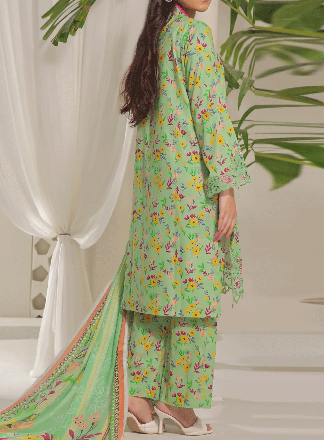 Aiza & Momina By VS Textile Embroidered Cambric Unstitched 3 Piece Suit - VS23AMC 03