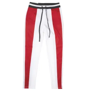 AMERICAN BAZI TRACK PANTS RED/WHT - RJJ-7002