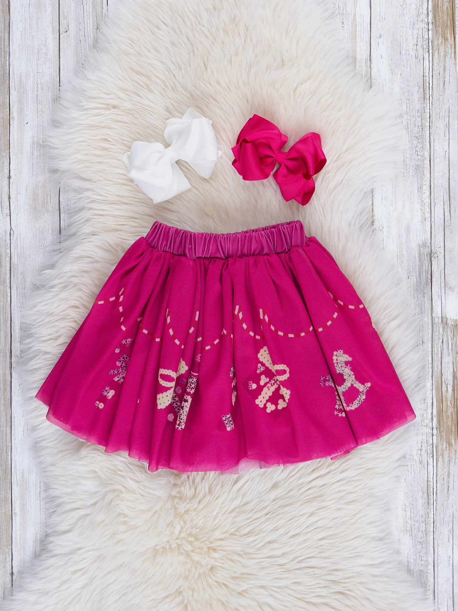 Aqua & Magenta Snowman Outfit w/ Skirt