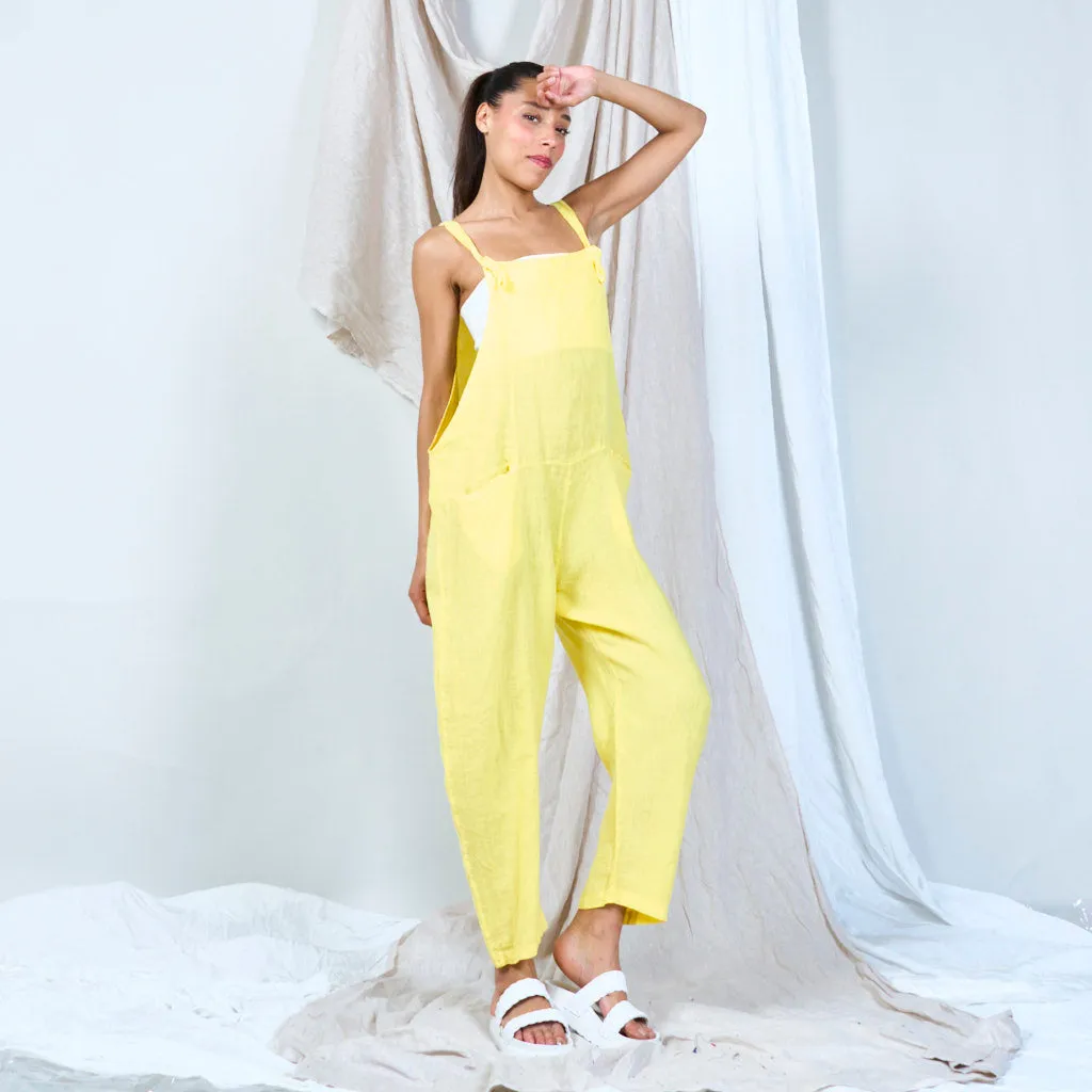 Artisanal linen overalls wholesale