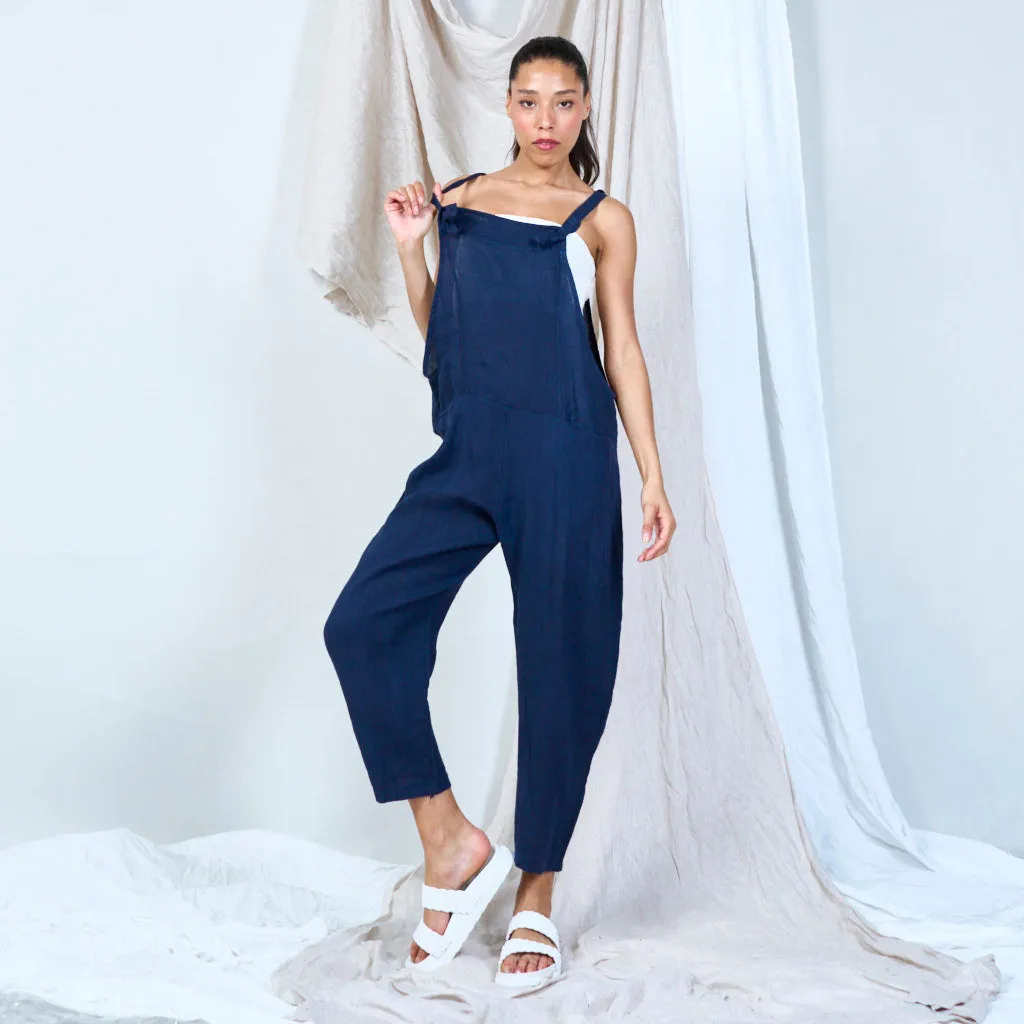 Artisanal linen overalls wholesale