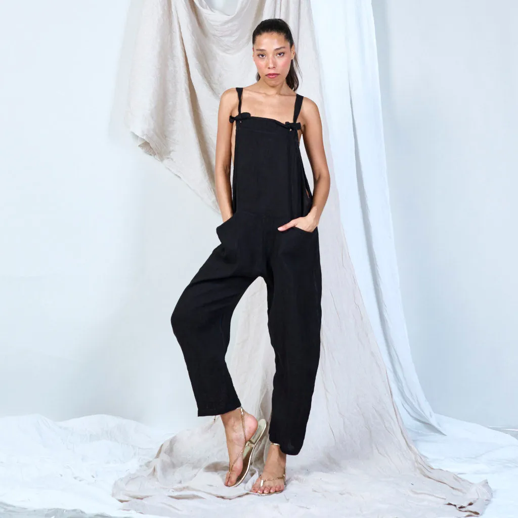 Artisanal linen overalls wholesale