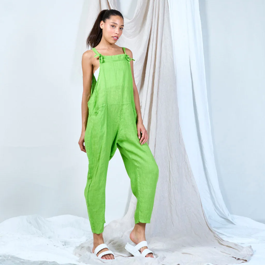 Artisanal linen overalls wholesale