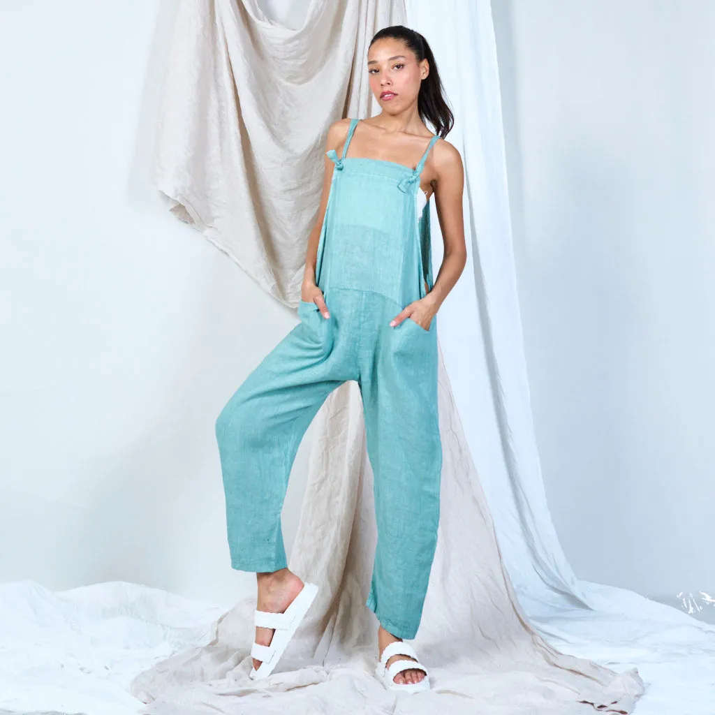 Artisanal linen overalls wholesale