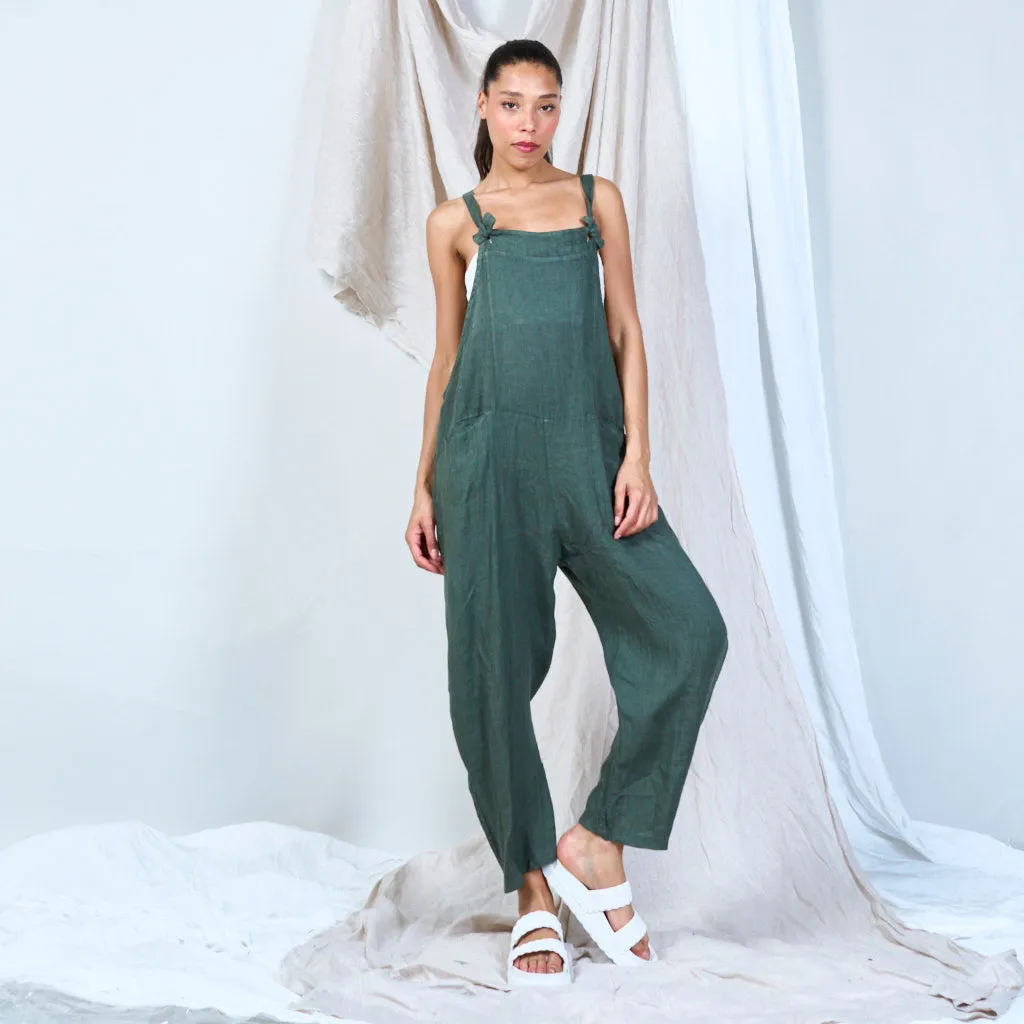 Artisanal linen overalls wholesale