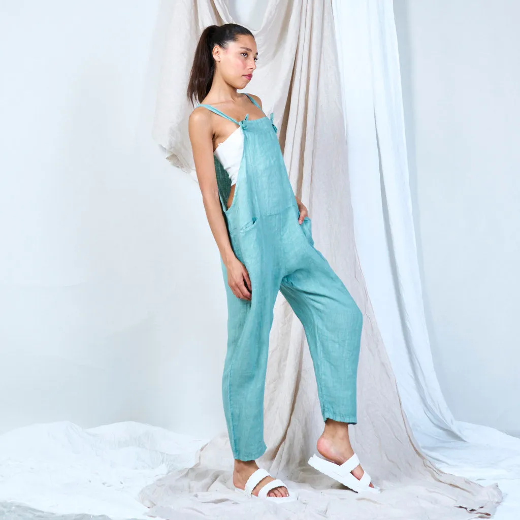 Artisanal linen overalls wholesale