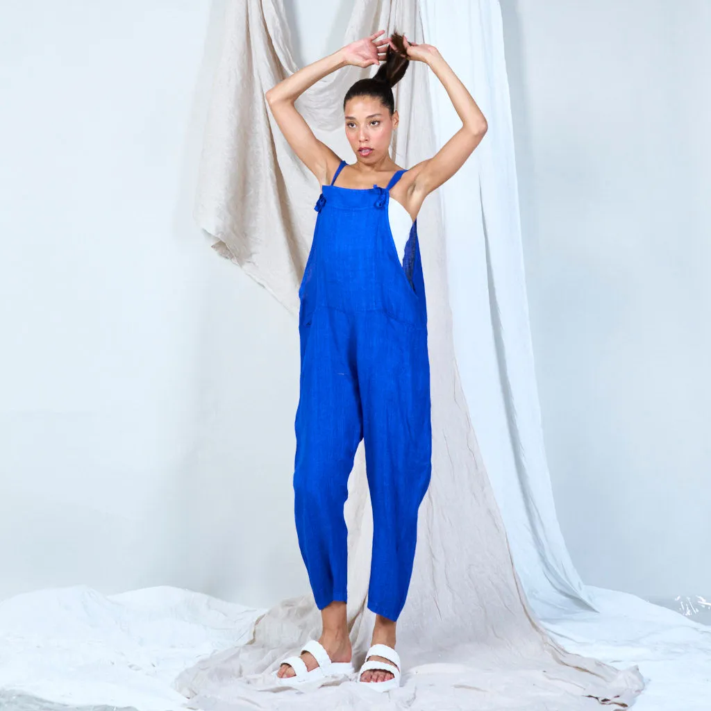 Artisanal linen overalls wholesale