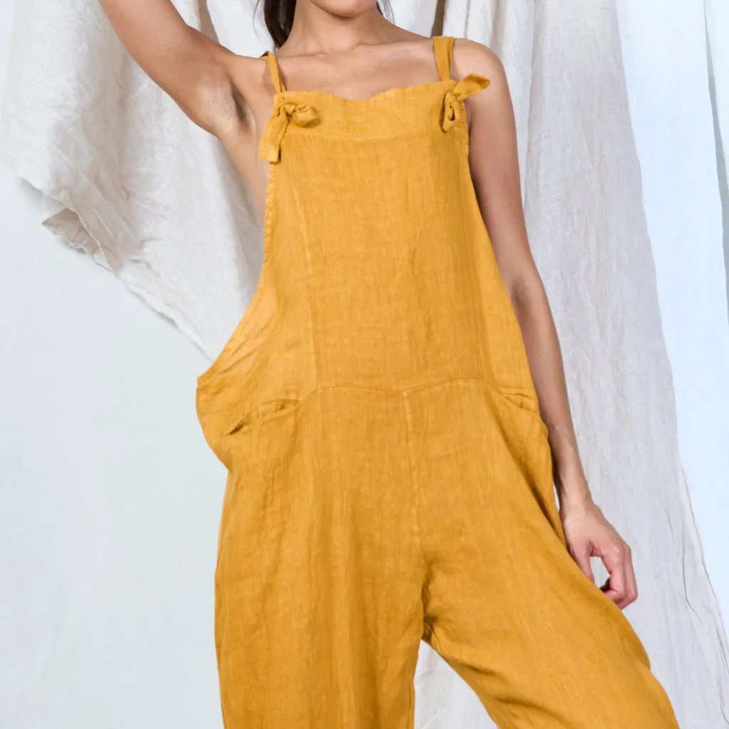 Artisanal linen overalls wholesale