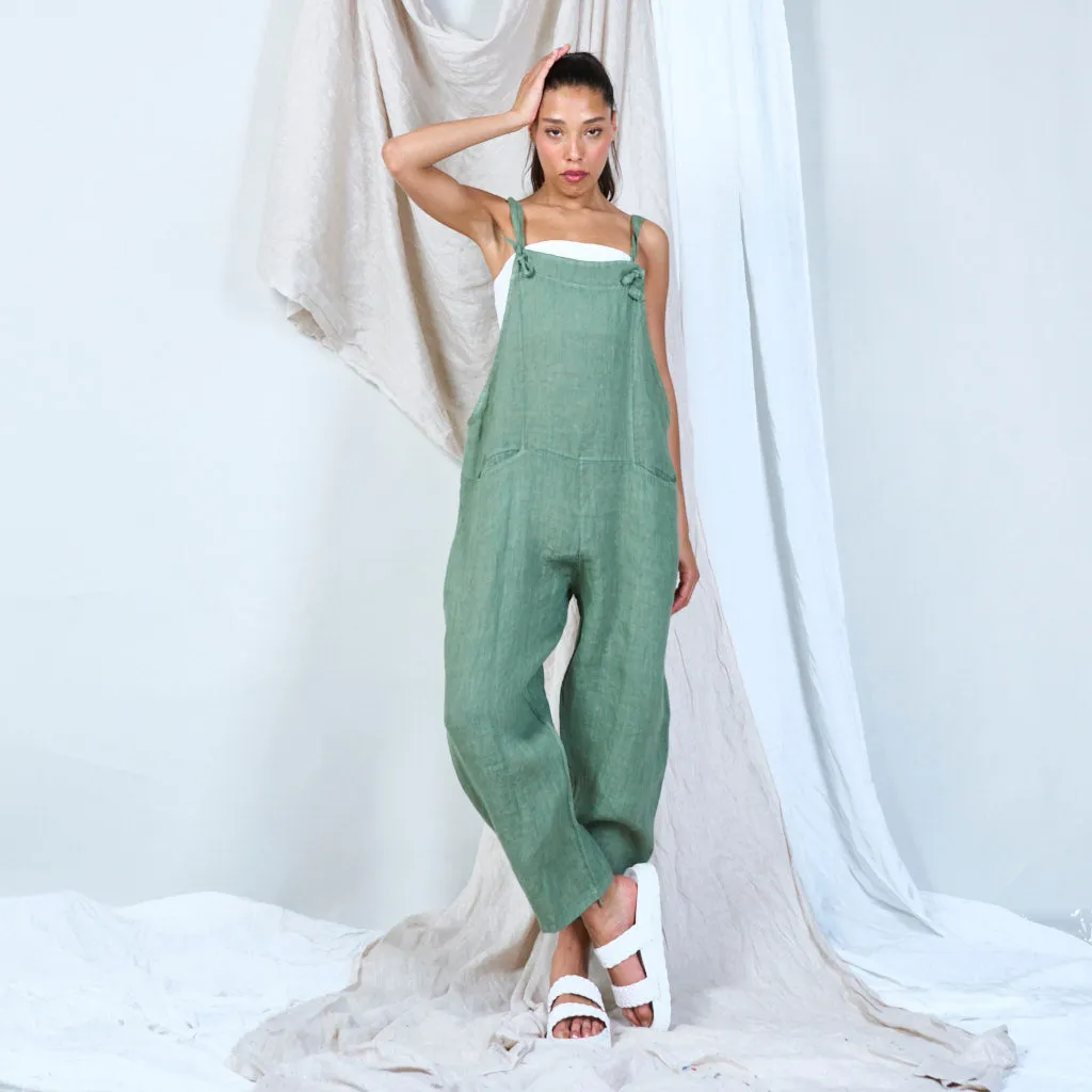 Artisanal linen overalls wholesale