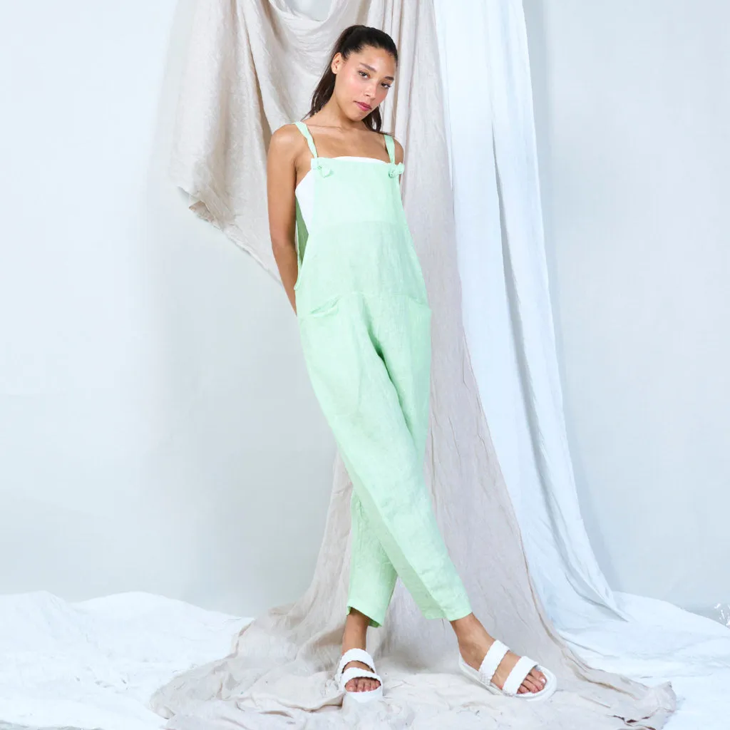 Artisanal linen overalls wholesale