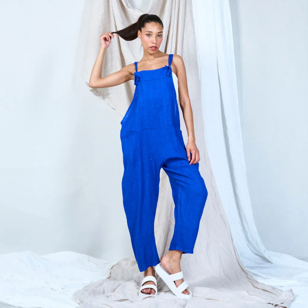 Artisanal linen overalls wholesale