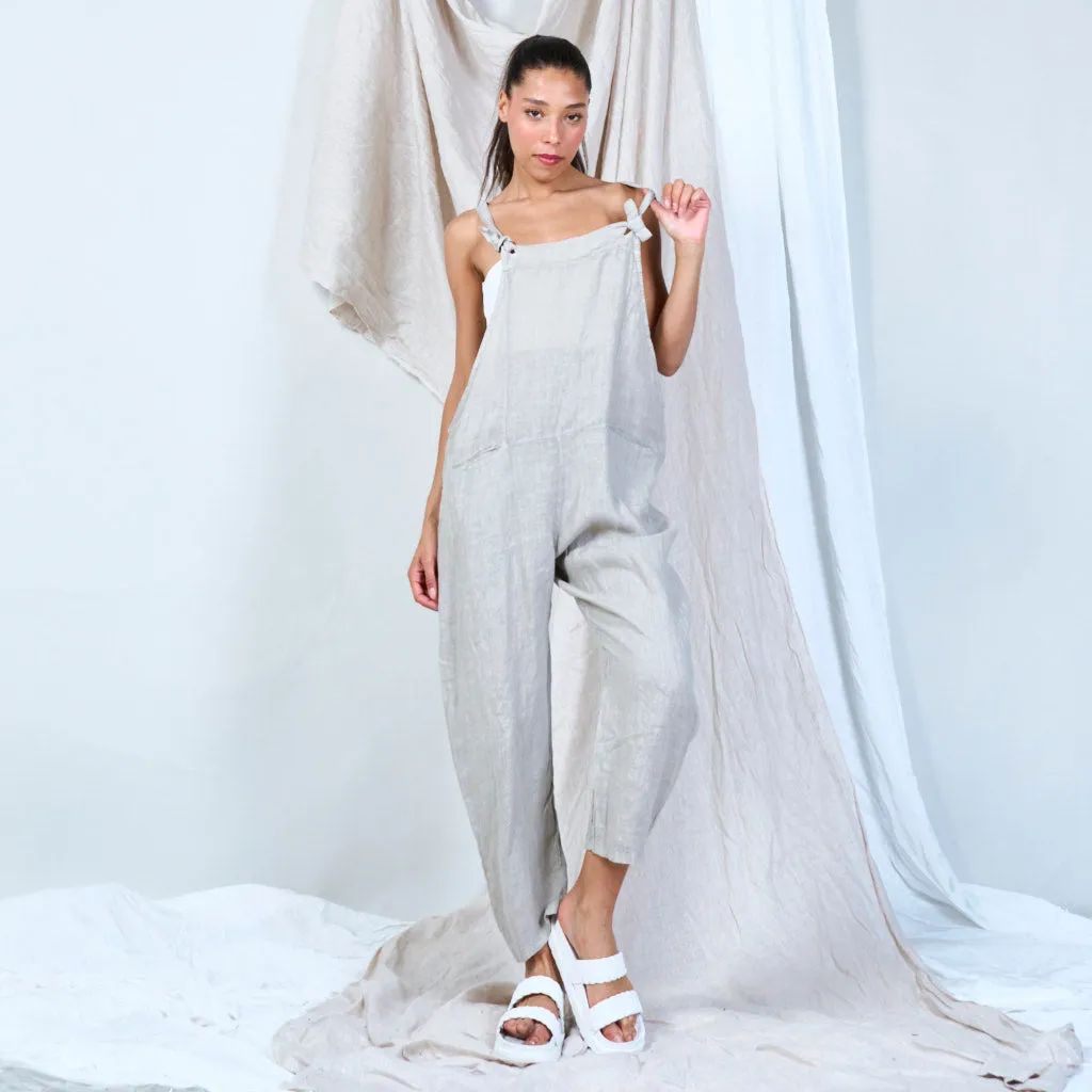 Artisanal linen overalls wholesale