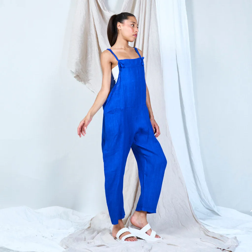 Artisanal linen overalls wholesale