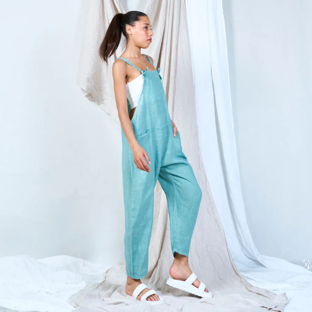 Artisanal linen overalls wholesale