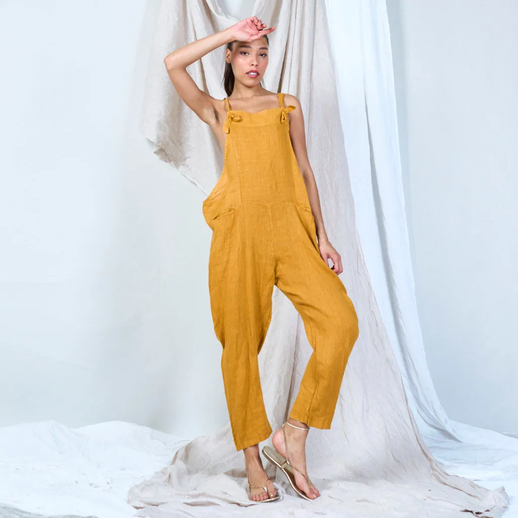 Artisanal linen overalls wholesale