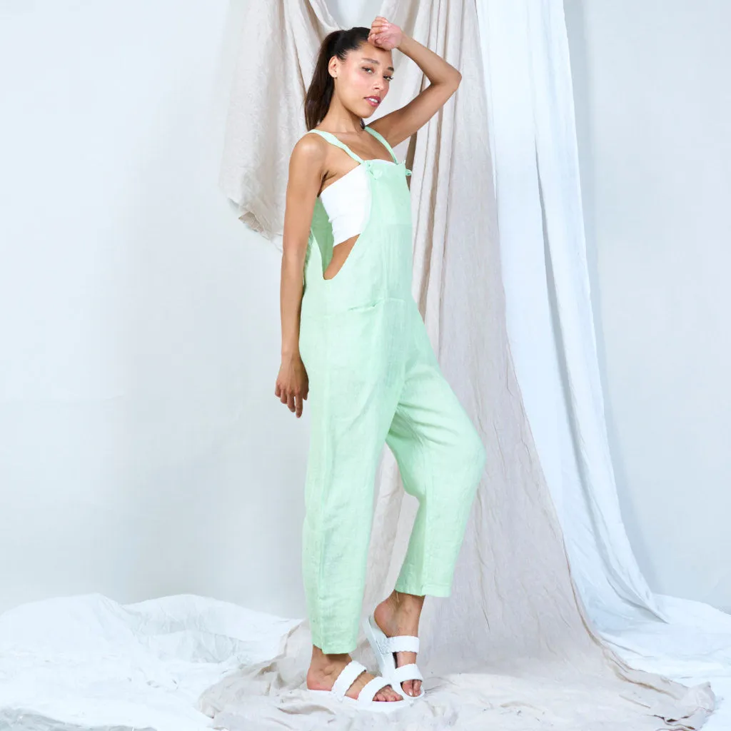 Artisanal linen overalls wholesale