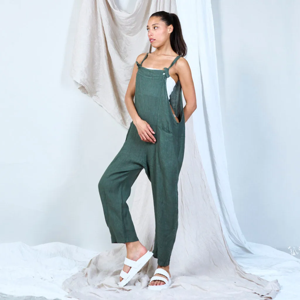 Artisanal linen overalls wholesale