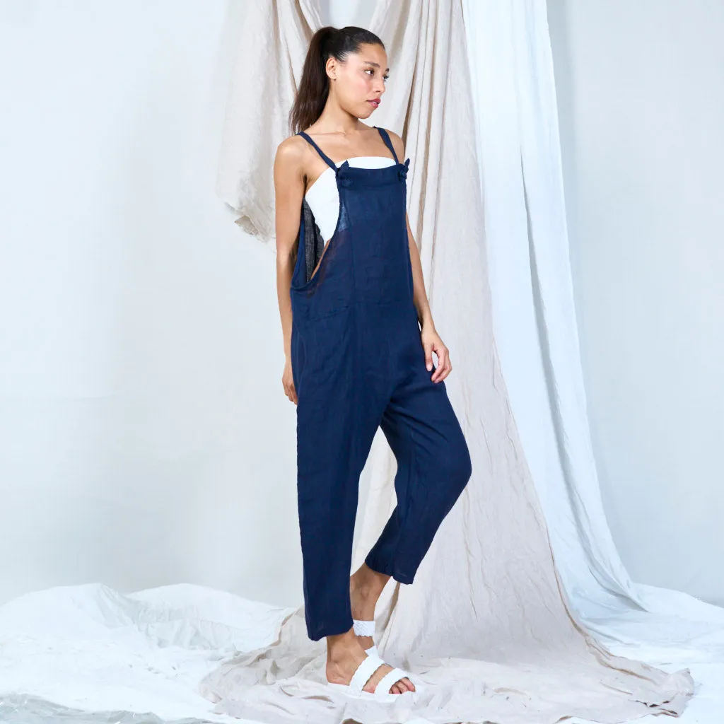 Artisanal linen overalls wholesale