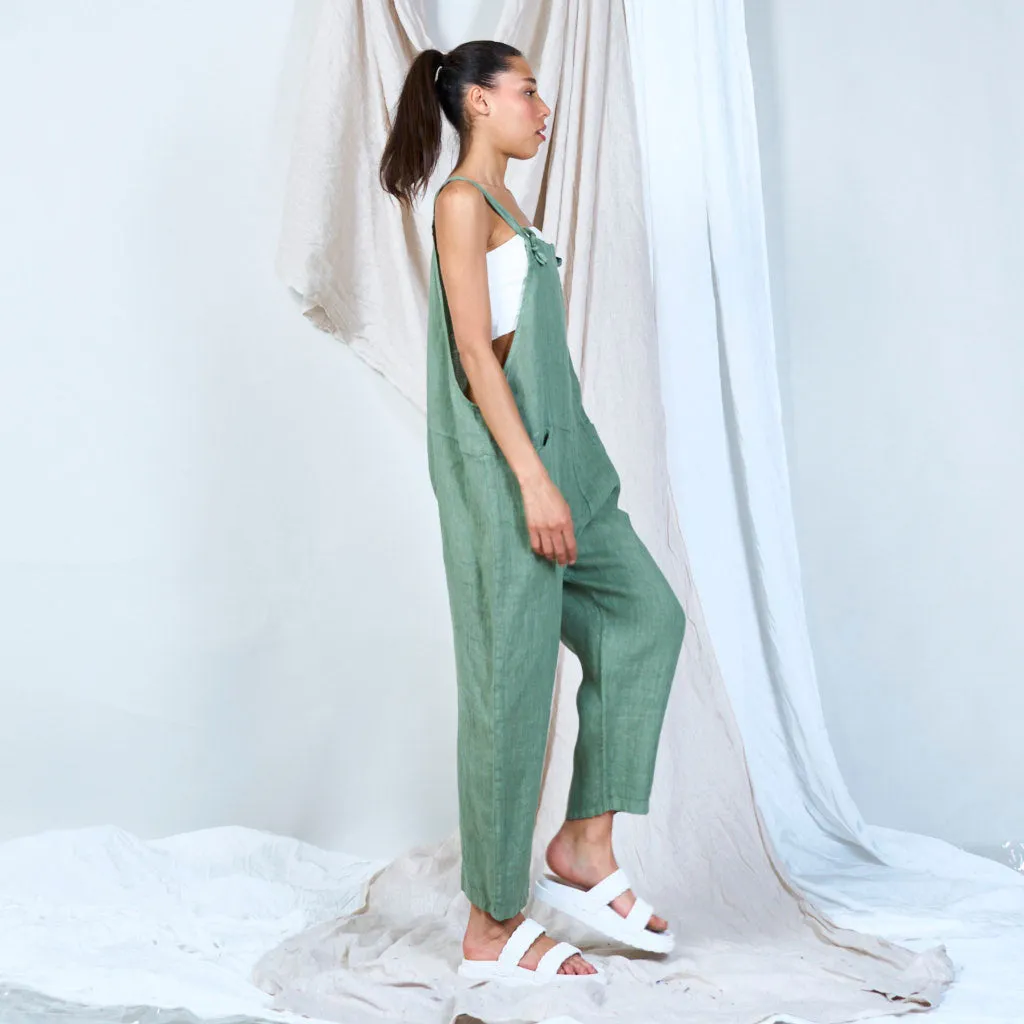 Artisanal linen overalls wholesale