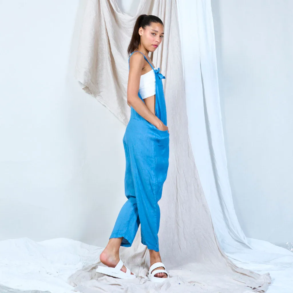 Artisanal linen overalls wholesale