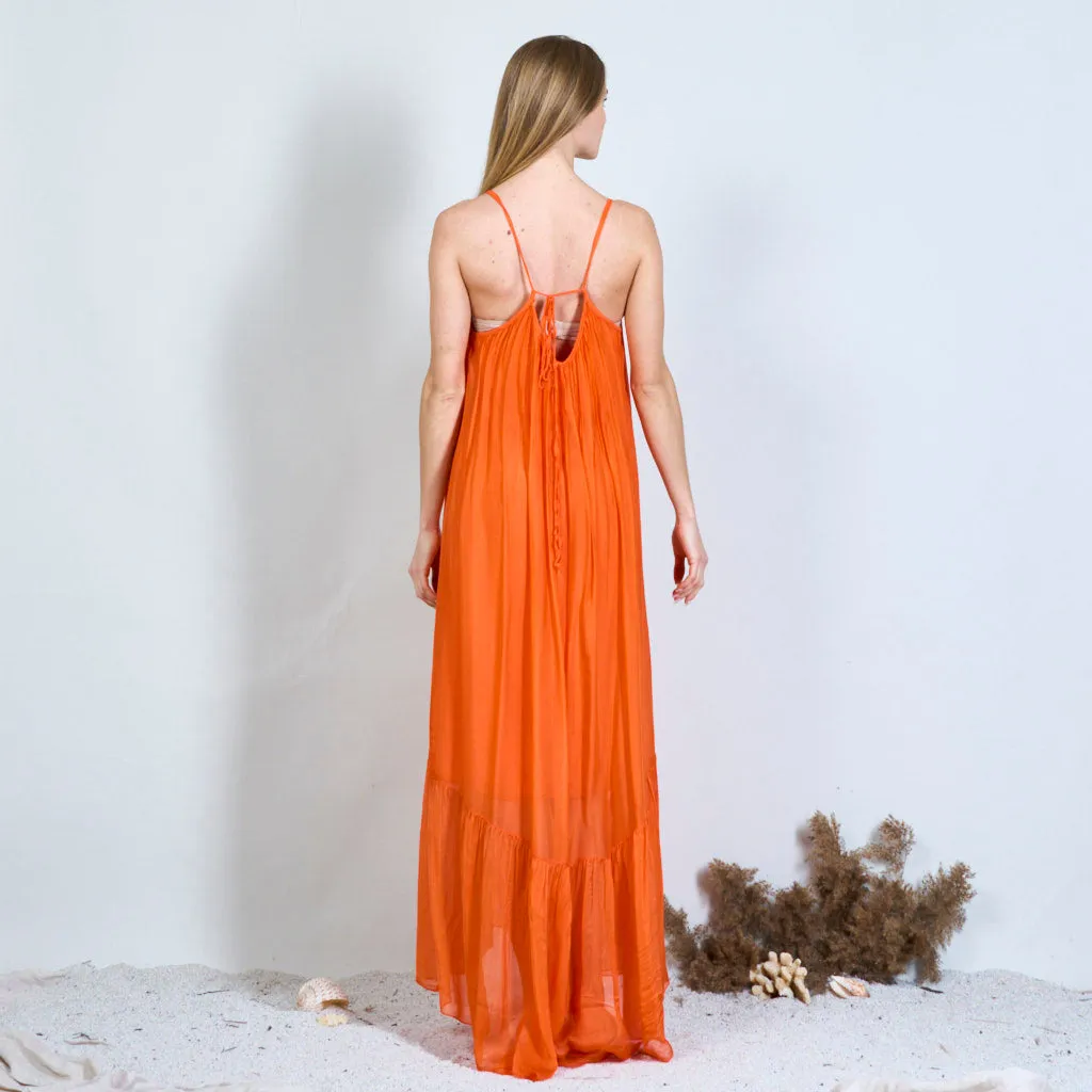 Backless silk chiffon long dress wholesale