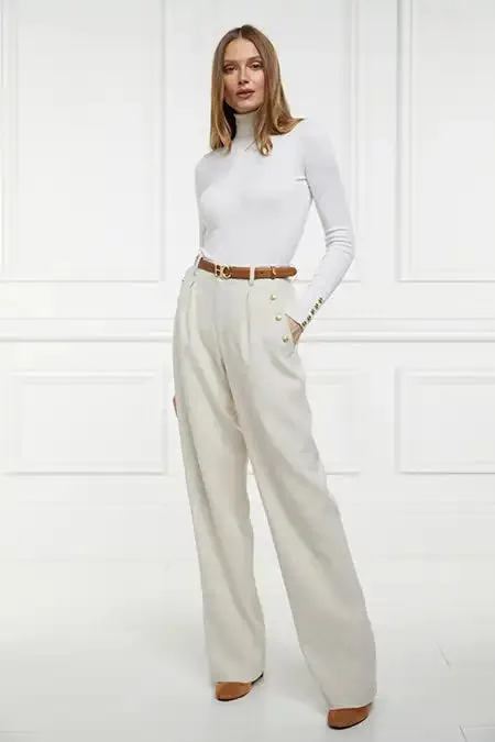 Belgravia Wide Leg Trouser (Natural Linen)