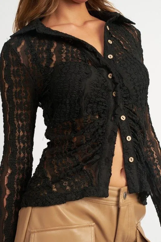 Bell Sleeve Lace Top