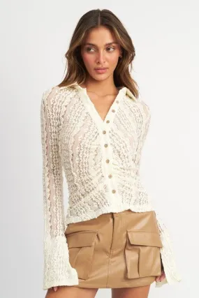 Bell Sleeve Lace Top