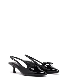 Beverly Slingback Pump Black Patent