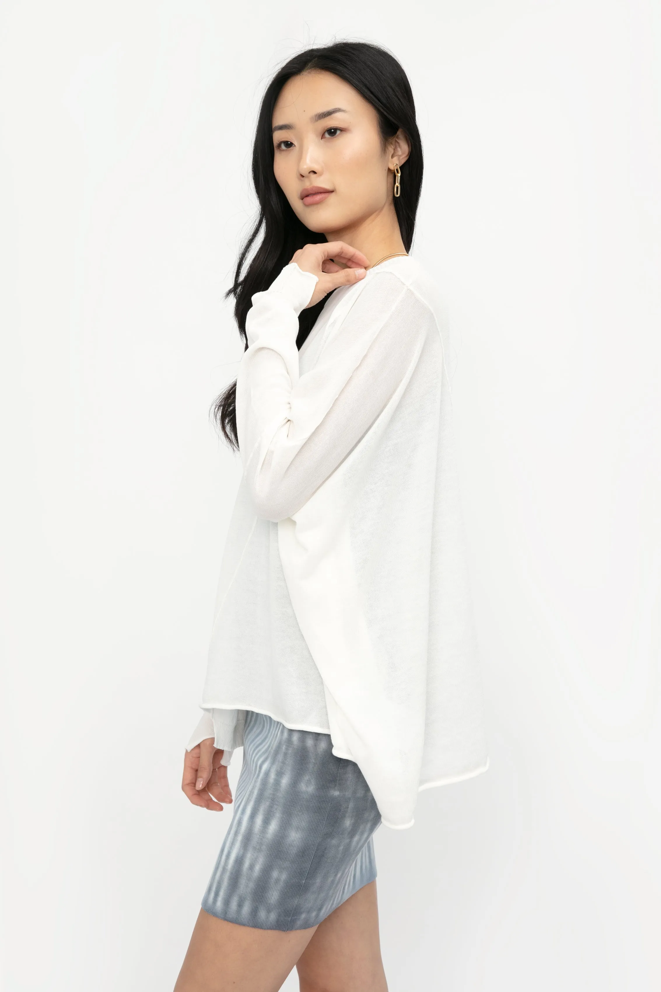 Boxy Asymmetrical Top in Ivory