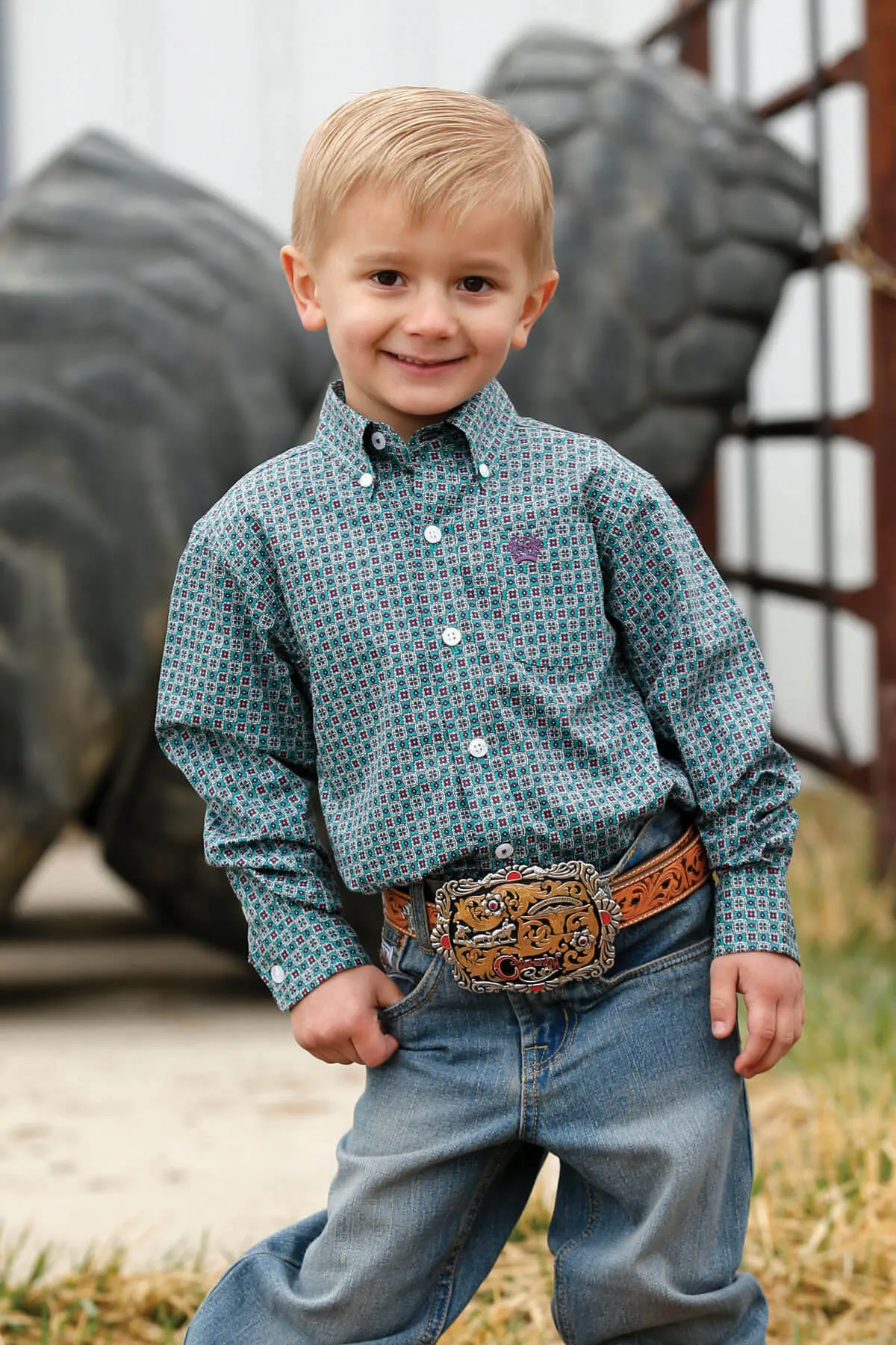 Boy's Toddler Cinch Green L/S Shirt