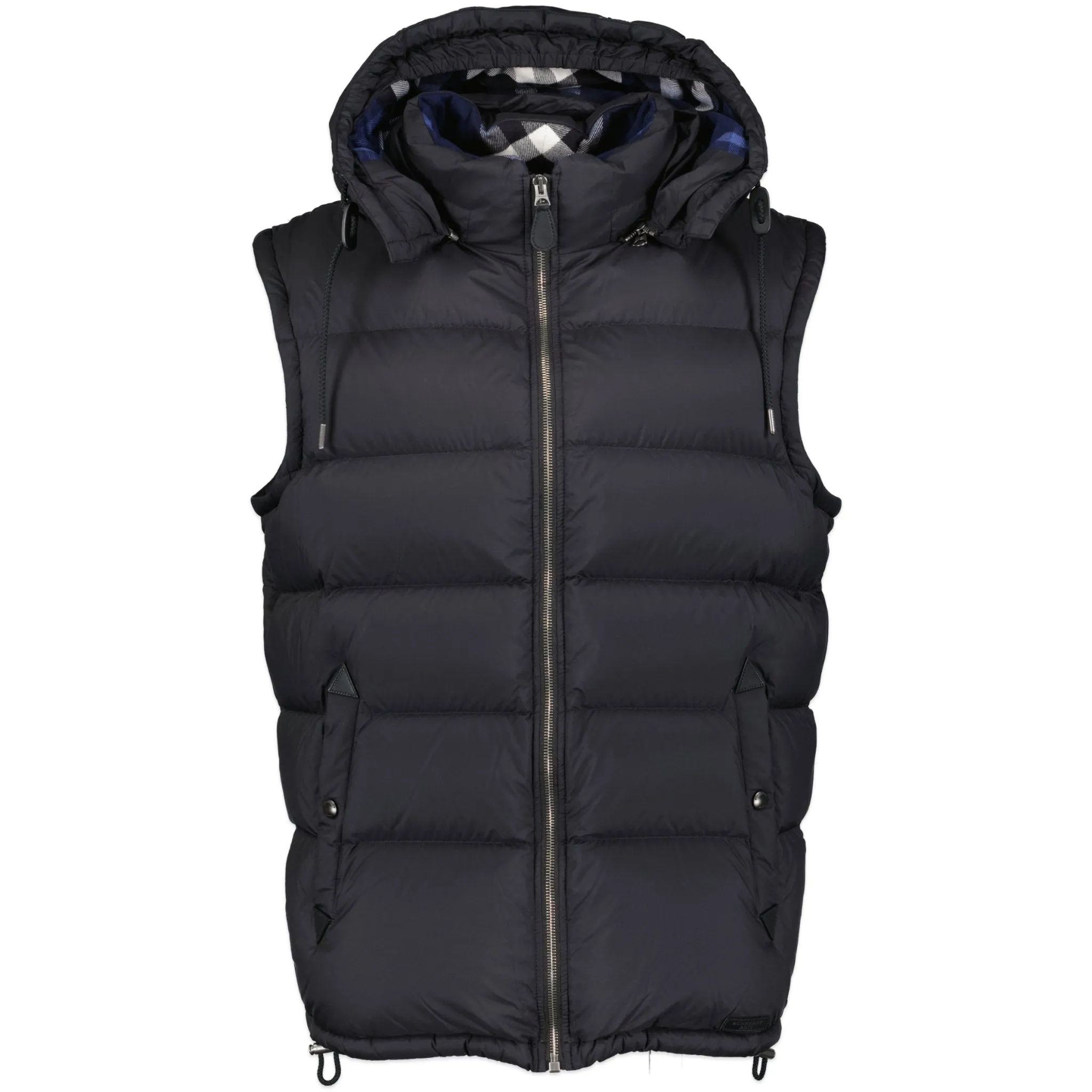 BURBERRY 'BASFORD' DETACHABLE SLEEVE HOODED DOWN JACKET BLACK