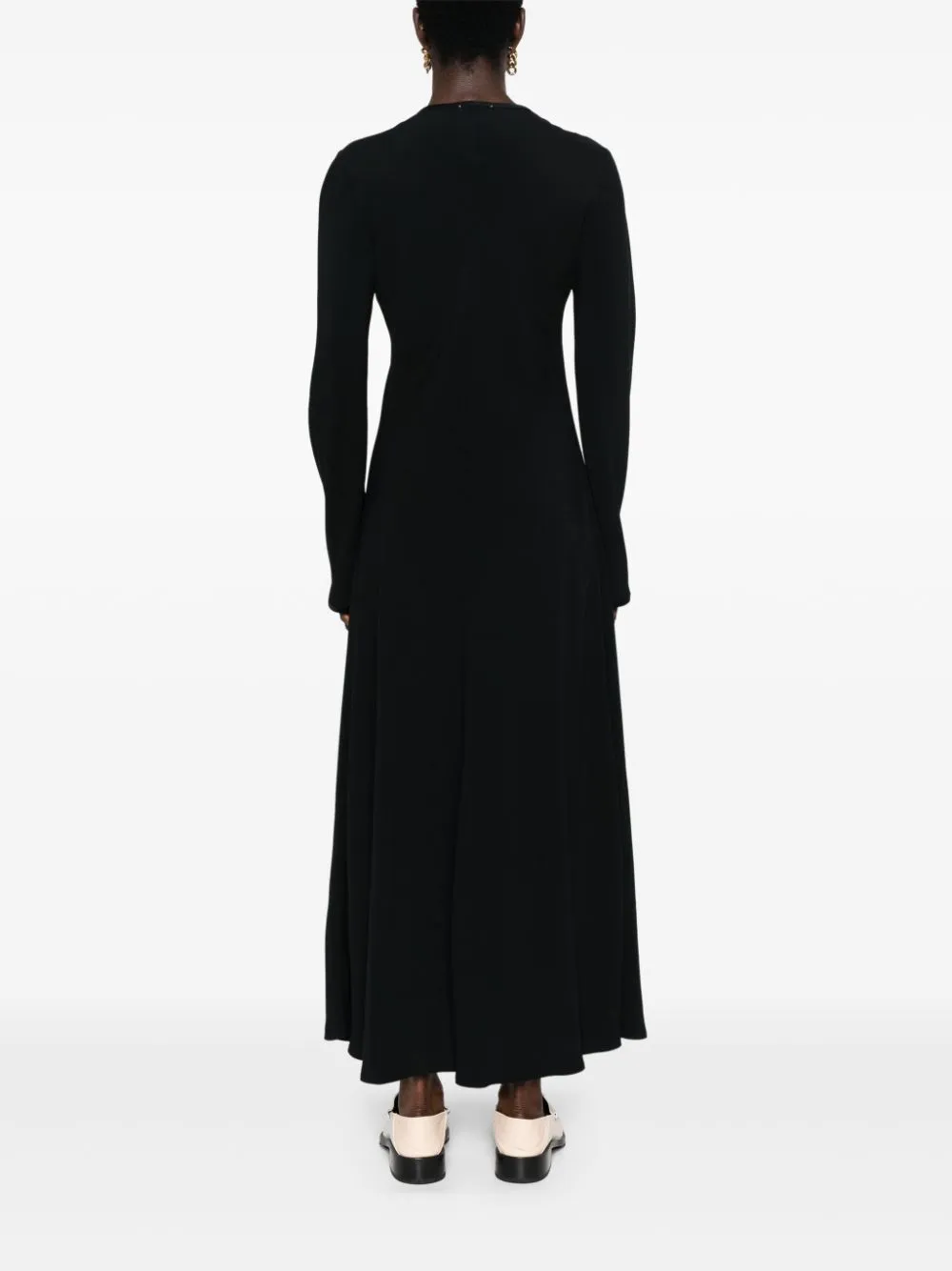 CREPE LONG-SLEEVE DRESS