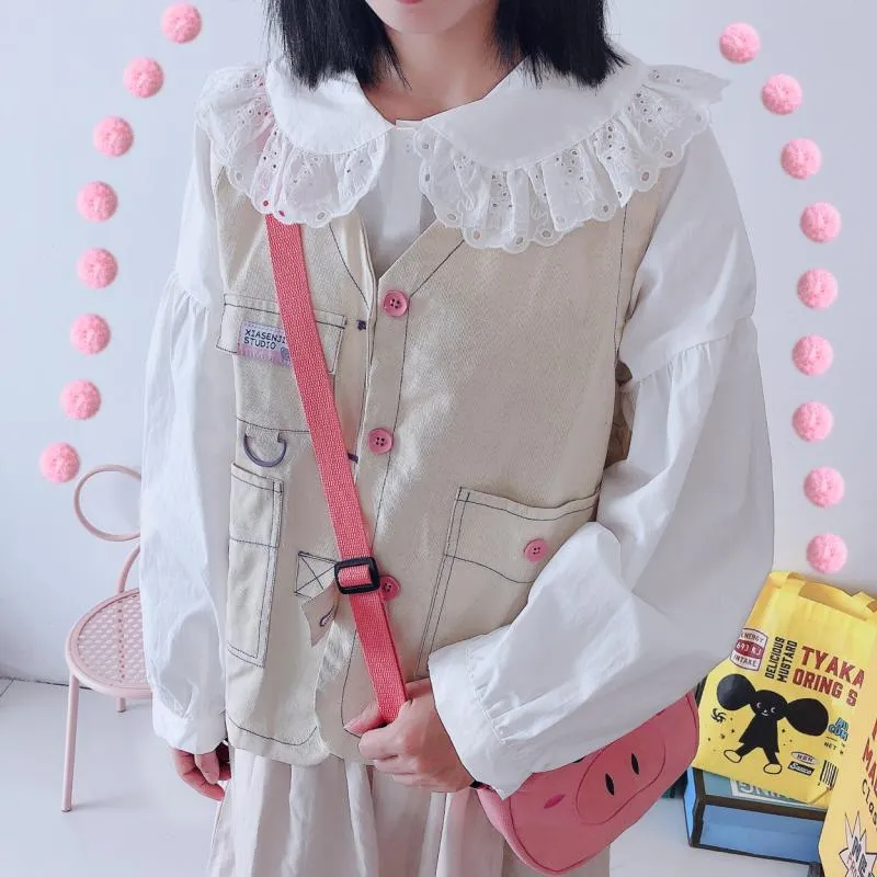 CUTE DOLL COLLAR BEAR EMBROIDERY SHIRT BY22373