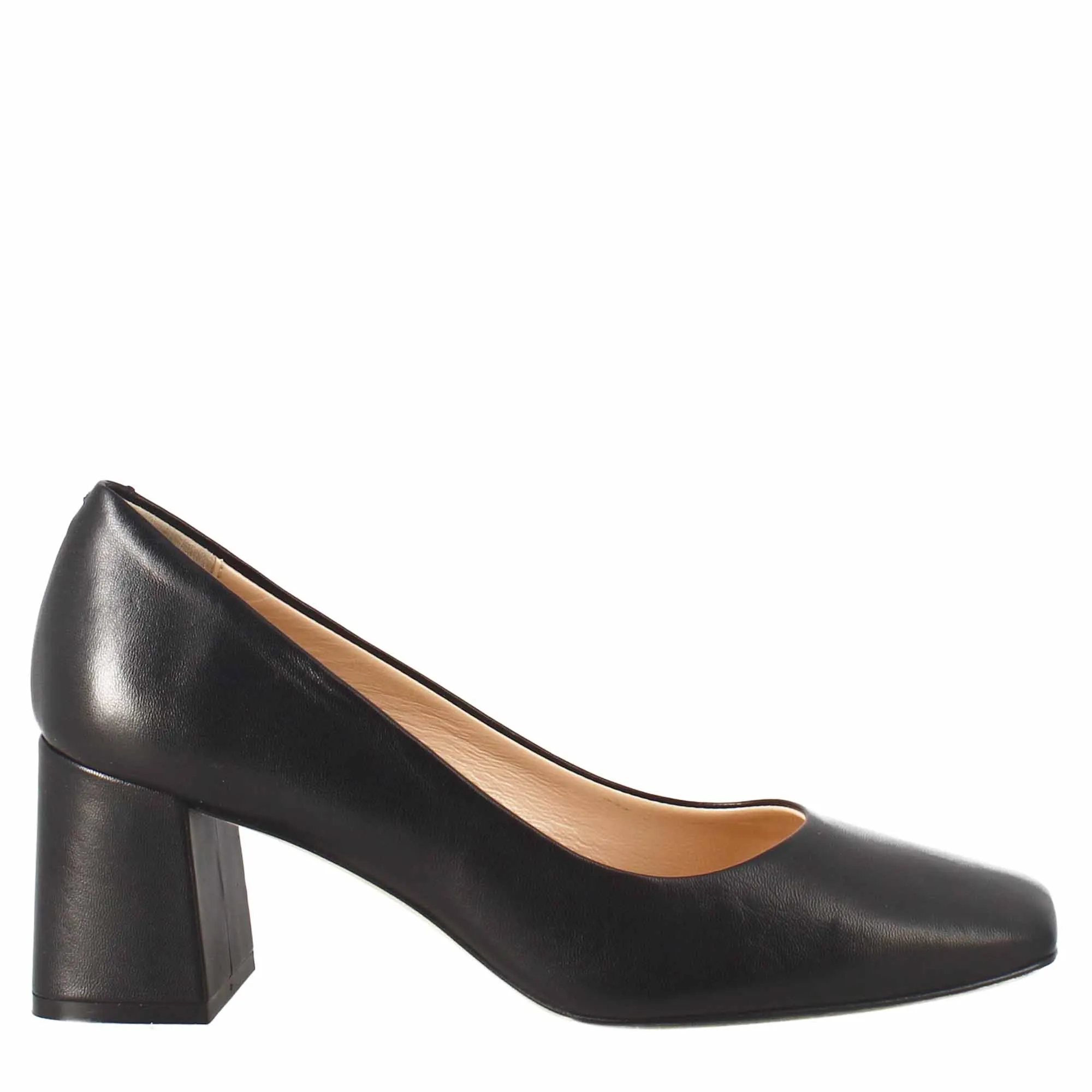 Décolleté slingback da donna in pelle nero a punta