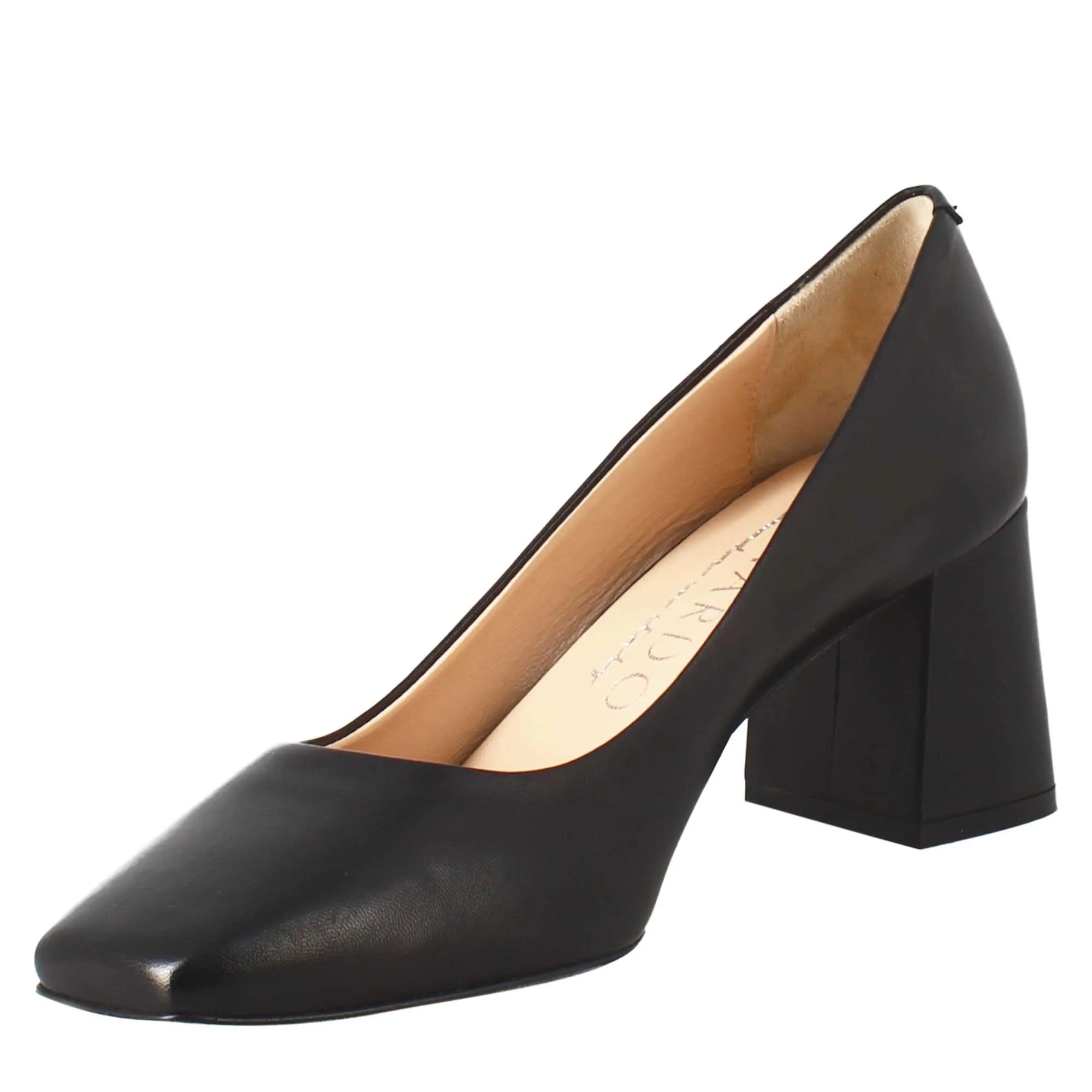 Décolleté slingback da donna in pelle nero a punta