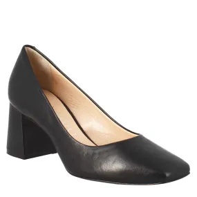 Décolleté slingback da donna in pelle nero a punta