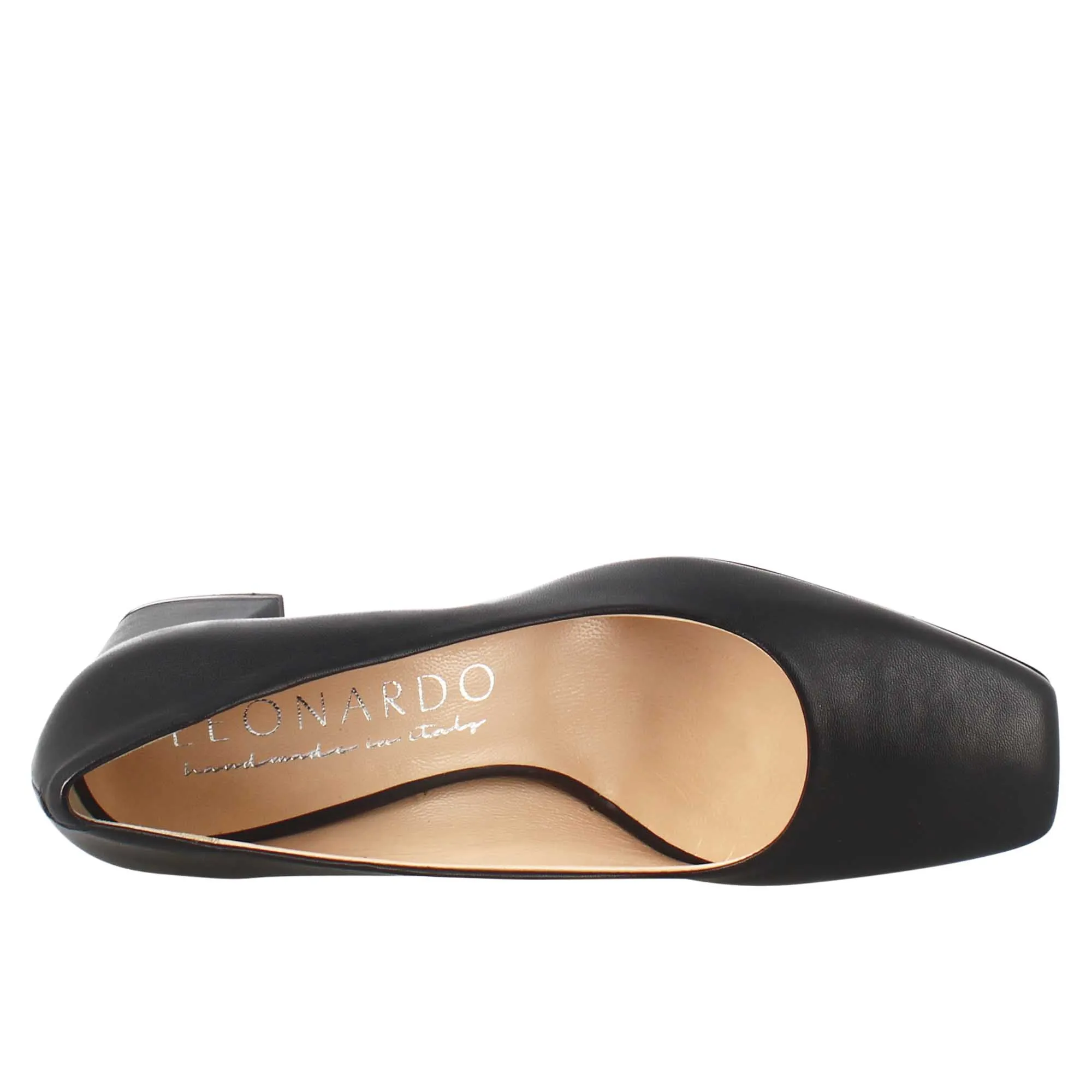 Décolleté slingback da donna in pelle nero a punta