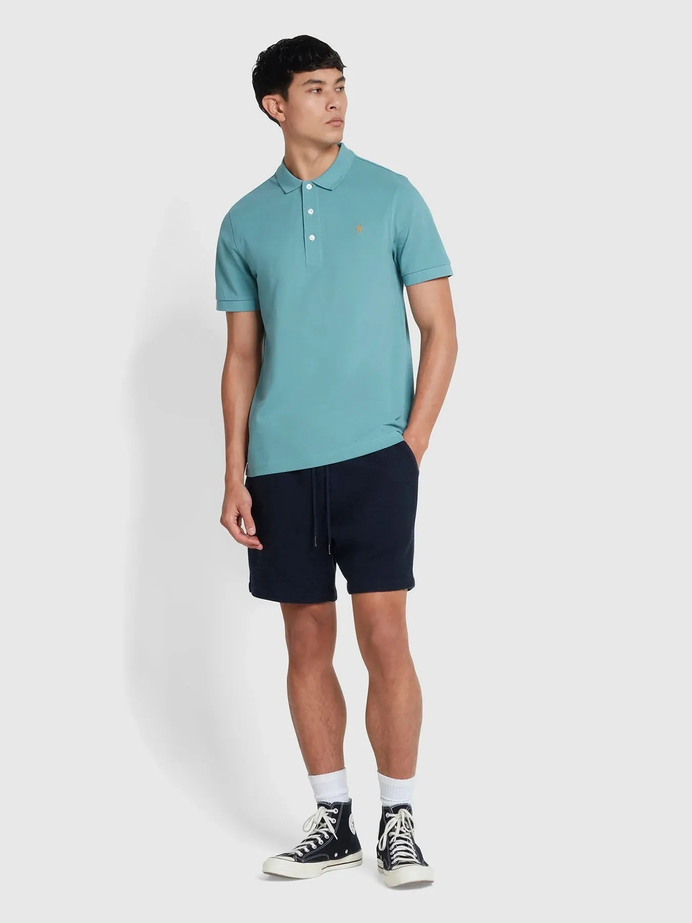 Farah Mens 'Blanes' Pique Polo T-Shirt - Short Sleeved