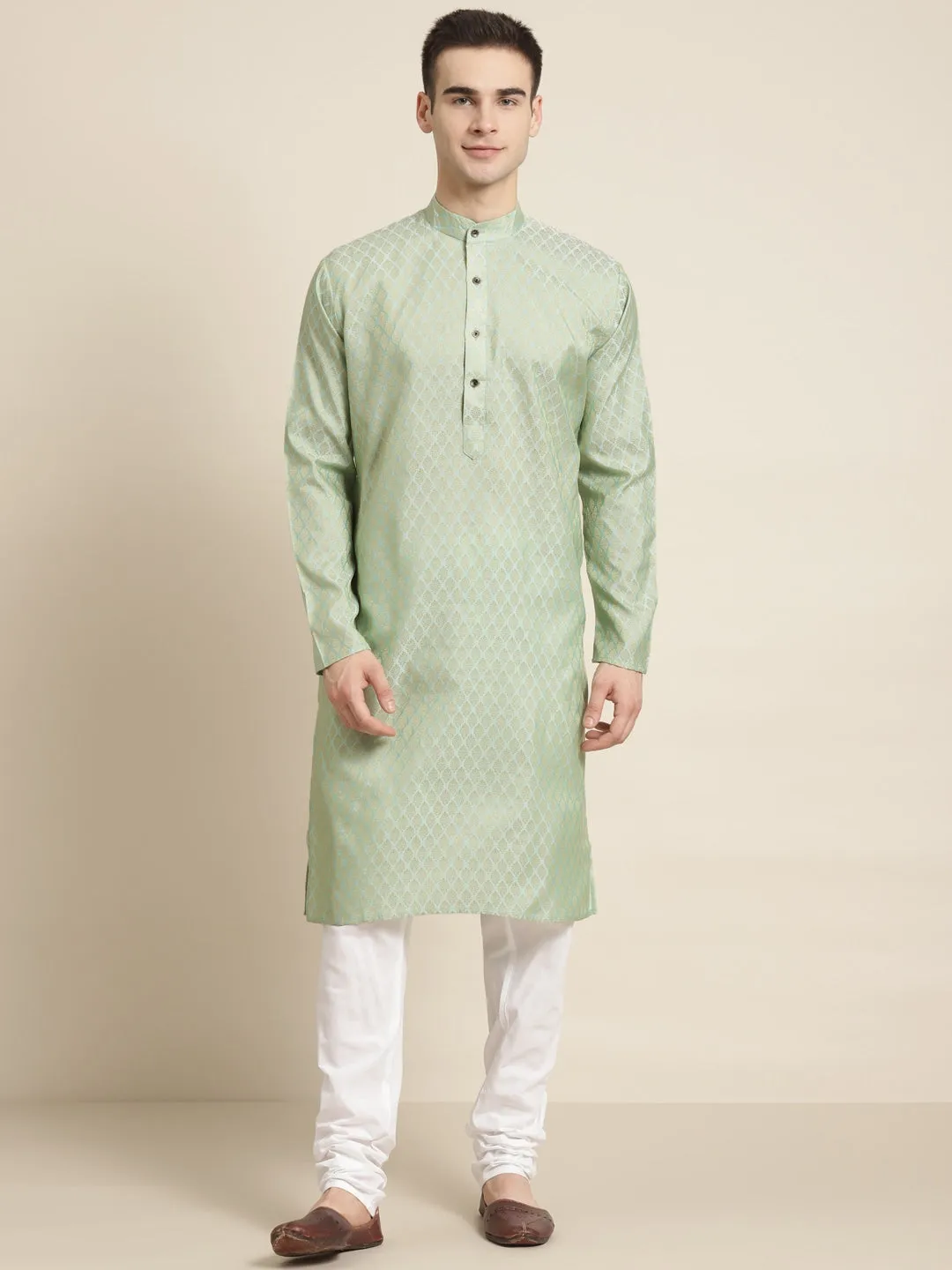 Green Printed Kurta Set