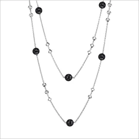 Icona Sterling Silver 42 Necklace with Black Onyx