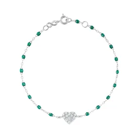 In Love Diamond Bracelet, Emerald, White Gold, 6.7"