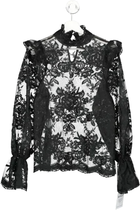 In The Style Black Lace Shirt UK 10