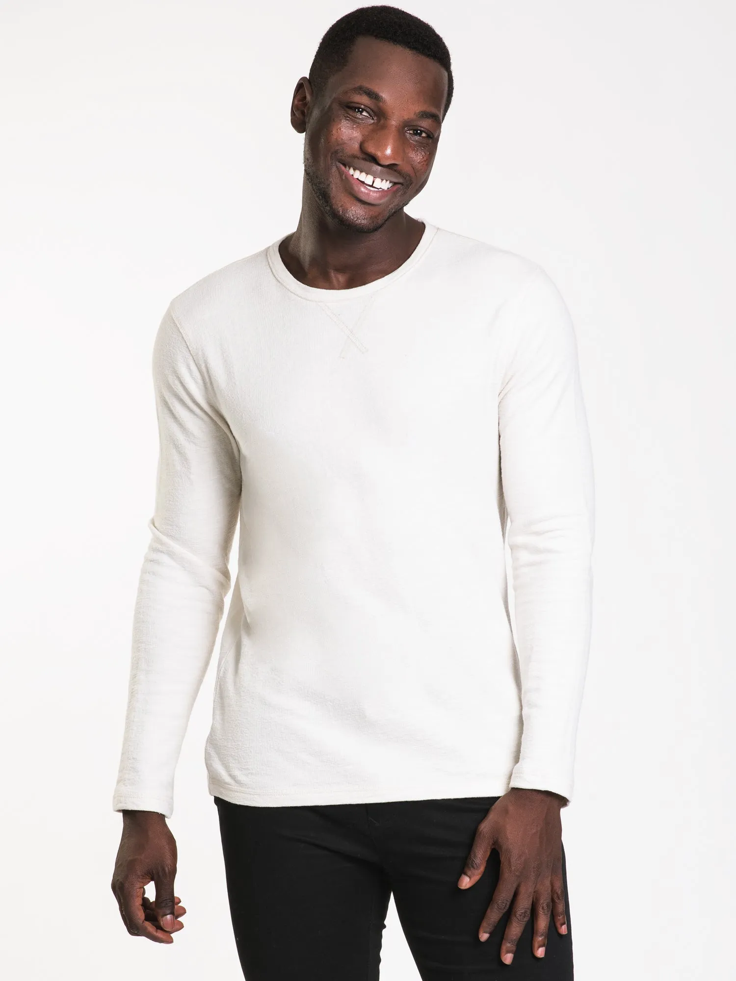 KOLBY LONG SLEEVE TEXTURE TEE - CLEARANCE