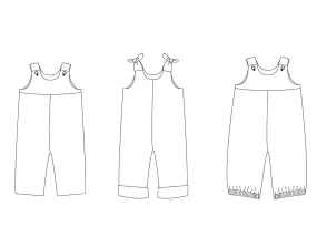 Lined baby overall dungaree sewing pattern for children boys   girls. Babies toddler jumpsuit with loops or buttons LILLI&BO   BOBBY